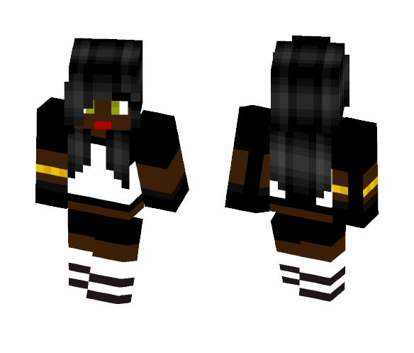 Cute Black Haired Girl - Color Haired Girls Minecraft Skins - image 1