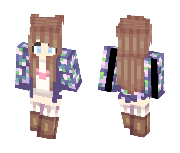 heartbeat sweater (brunette) - Female Minecraft Skins - image 1