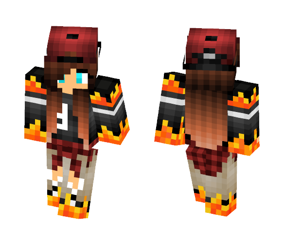 Karina (On Fire) - Female Minecraft Skins - image 1