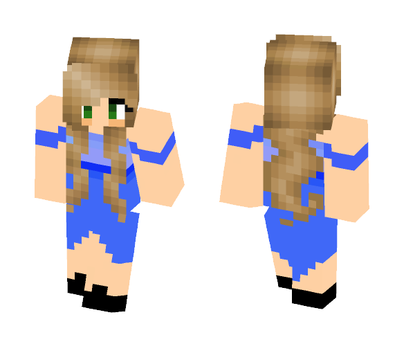 Pretty Blue Dress - Female Minecraft Skins - image 1