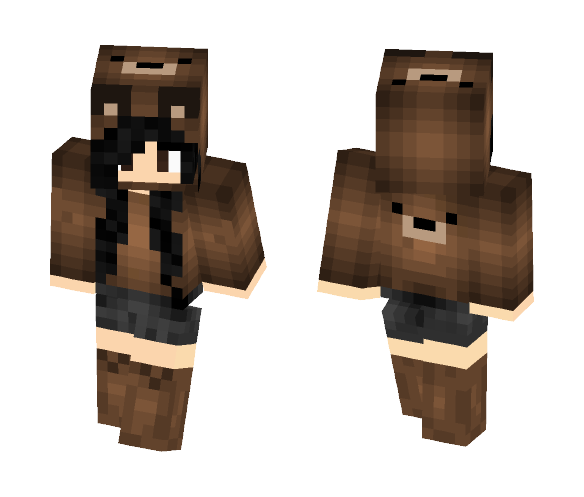 Bear hoodie skin - Female Minecraft Skins - image 1
