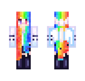 Rainbow Gal 2.0 school girl style - Girl Minecraft Skins - image 2