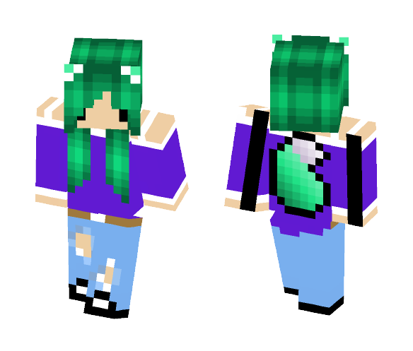Cute Green Wolf Girl - Cute Girls Minecraft Skins - image 1