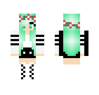 Green hair girl - Color Haired Girls Minecraft Skins - image 2