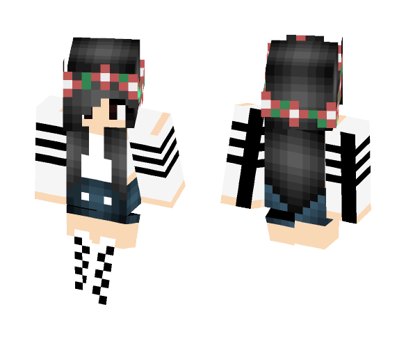 Kawaii girl with black hair - Color Haired Girls Minecraft Skins - image 1