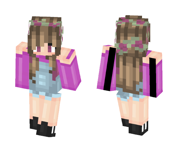 Lavender Overalls Girl - Girl Minecraft Skins - image 1