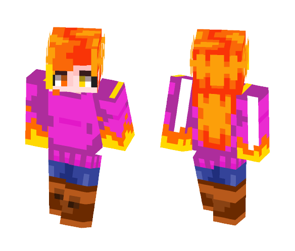 Fire Girl Skin |♀| - Girl Minecraft Skins - image 1