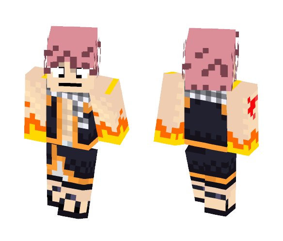 Natsu Dragneel w/ Fire - Male Minecraft Skins - image 1