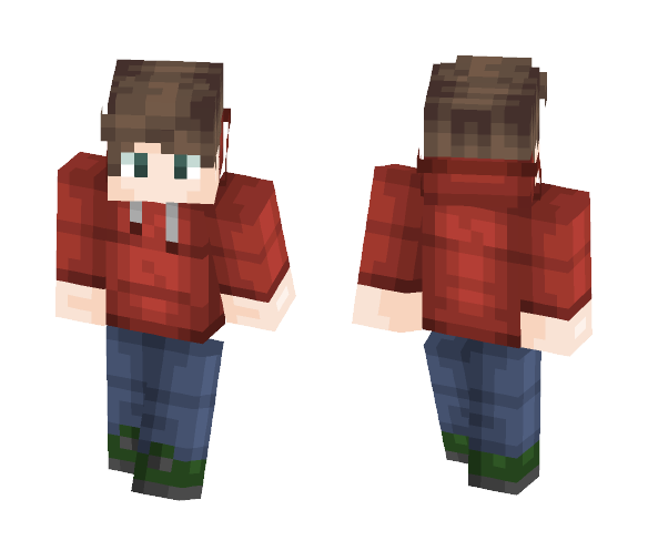 Red Hoodie Teen - Male Minecraft Skins - image 1
