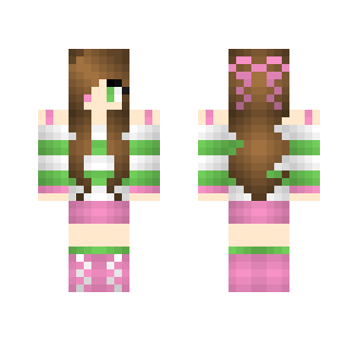 Pink & Green Girl - Girl Minecraft Skins - image 2