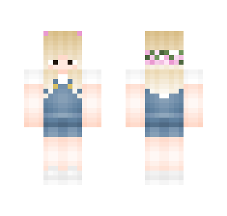 -Blonde dungarees girl- - Female Minecraft Skins - image 2