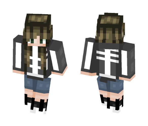 Skeleton Hoodie Girl! - Female Minecraft Skins - image 1