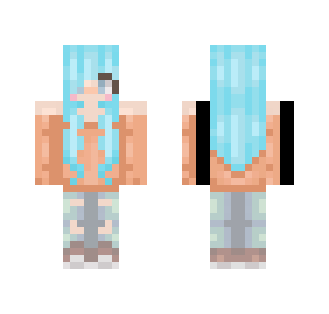 Blue Haired Girl - Color Haired Girls Minecraft Skins - image 2