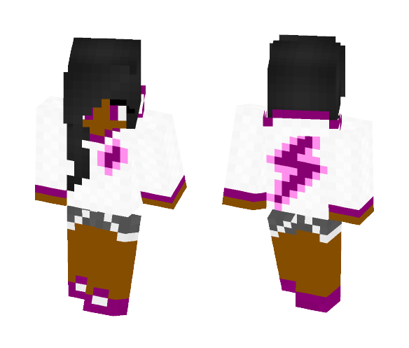 Purple Lightning Bolt Girl - Girl Minecraft Skins - image 1