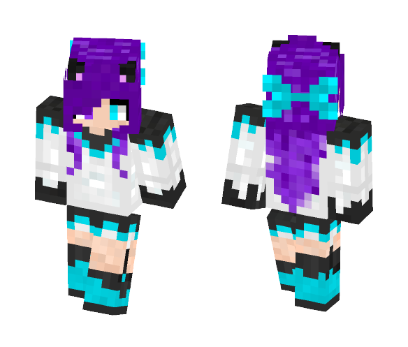 Purple Kitty - Female Minecraft Skins - image 1