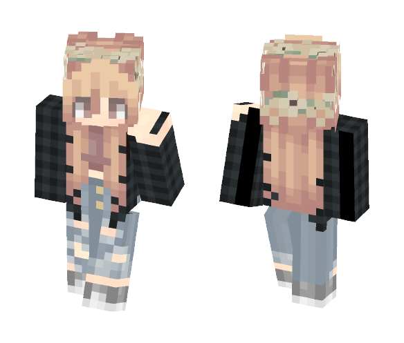 Black Flannel Girl - Girl Minecraft Skins - image 1