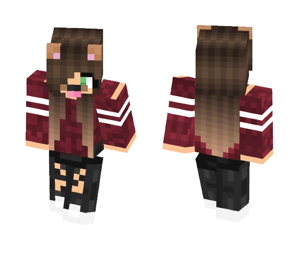 Cute girl with dog filter - Cute Girls Minecraft Skins - image 1