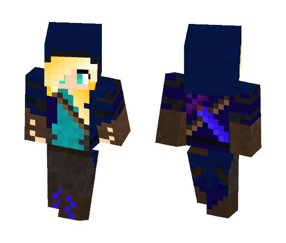Dark Blue Assasin - Female Minecraft Skins - image 1