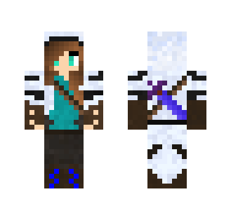 White/light blue assasin - Female Minecraft Skins - image 2
