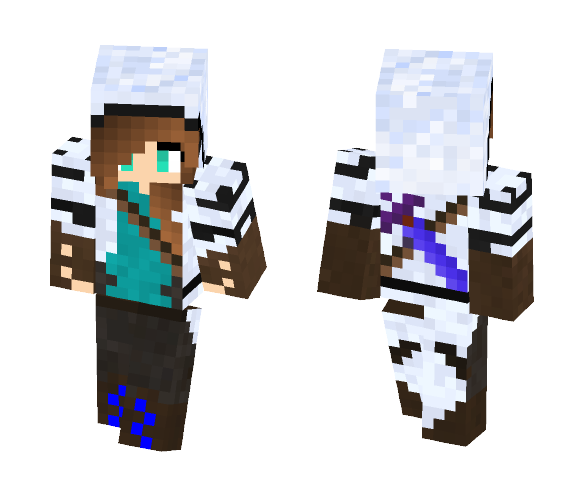 White/light blue assasin - Female Minecraft Skins - image 1