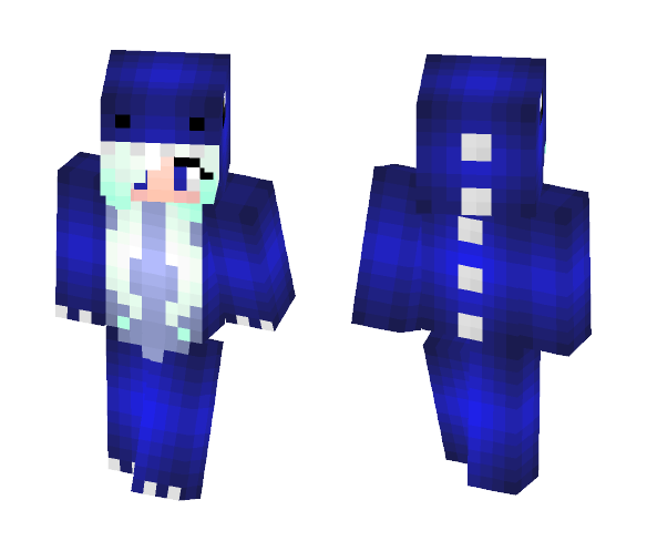 Blue Dino Girl - Girl Minecraft Skins - image 1