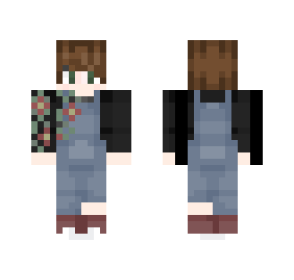 Floral dungarees.