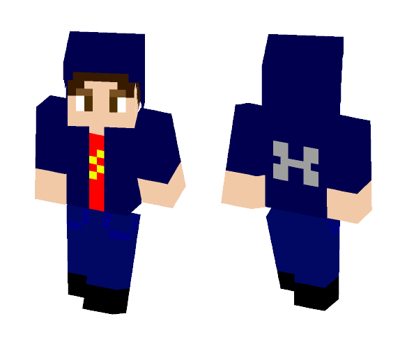 Me in blue hoodie and flash shirt - Male Minecraft Skins - image 1