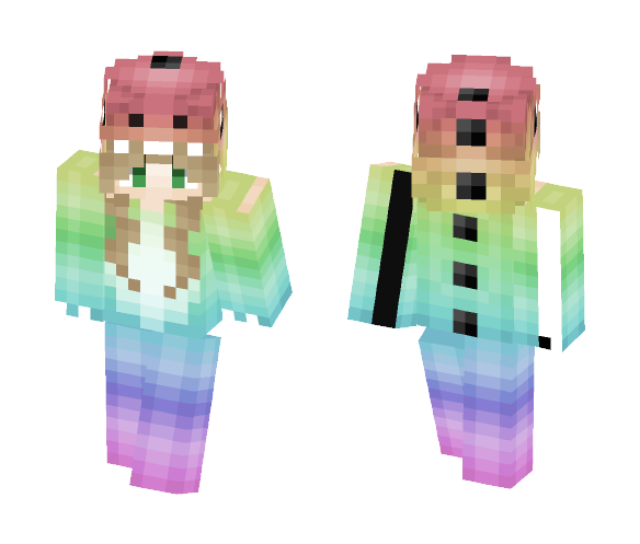 Rainbow Dino Girl - Girl Minecraft Skins - image 1