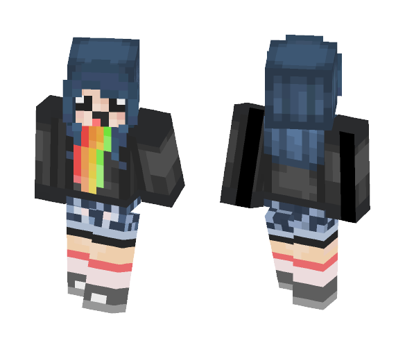 ~Rainbow Snapchat Filter~ - Female Minecraft Skins - image 1