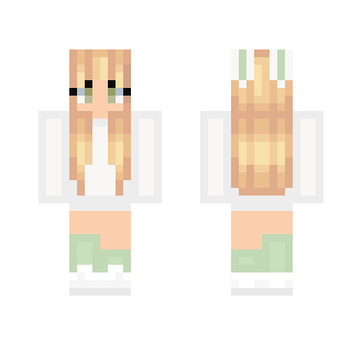 #2 ~ Green & White Rabbit // - Female Minecraft Skins - image 2