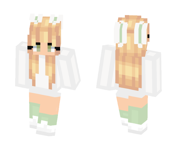 #2 ~ Green & White Rabbit // - Female Minecraft Skins - image 1