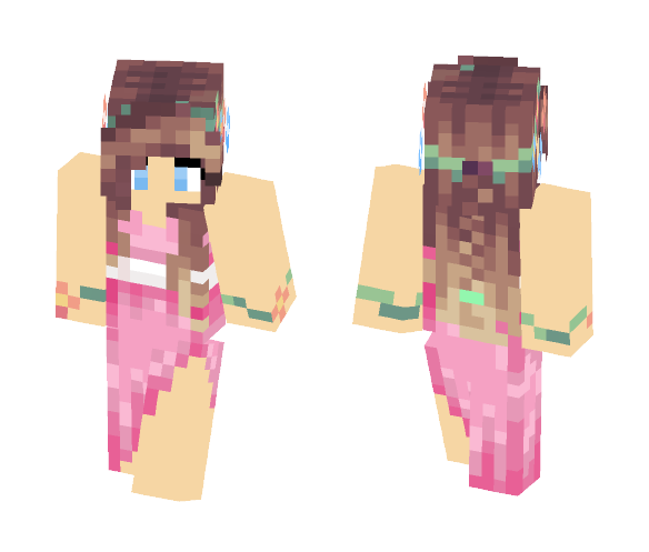 pink flower girl - Girl Minecraft Skins - image 1