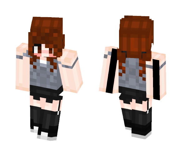 *Cute Girl /w plait hair* - Color Haired Girls Minecraft Skins - image 1