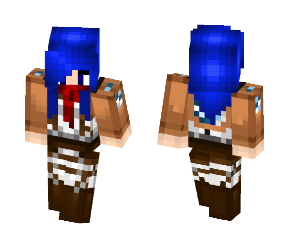 Blue haired mikassa - Female Minecraft Skins - image 1