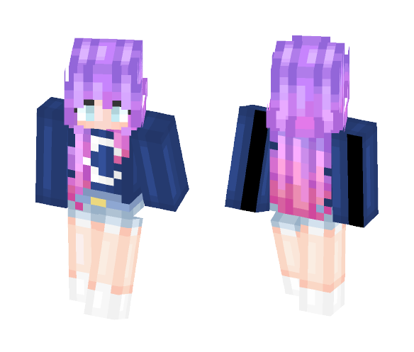 Purple to Pink Ombre Girl [REVAMP] - Girl Minecraft Skins - image 1