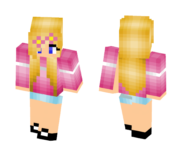 Pink Shawl Tumblr Girl - Girl Minecraft Skins - image 1