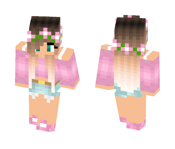 Pink Summer girl - Girl Minecraft Skins - image 1
