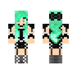 Green pastel Goth Maid - Female Minecraft Skins - image 2