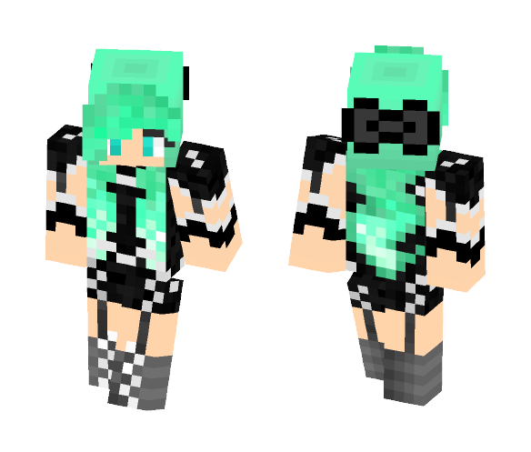 Green pastel Goth Maid - Female Minecraft Skins - image 1