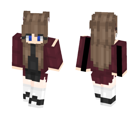 Download Red Anime Girl Minecraft Skin  for Free 