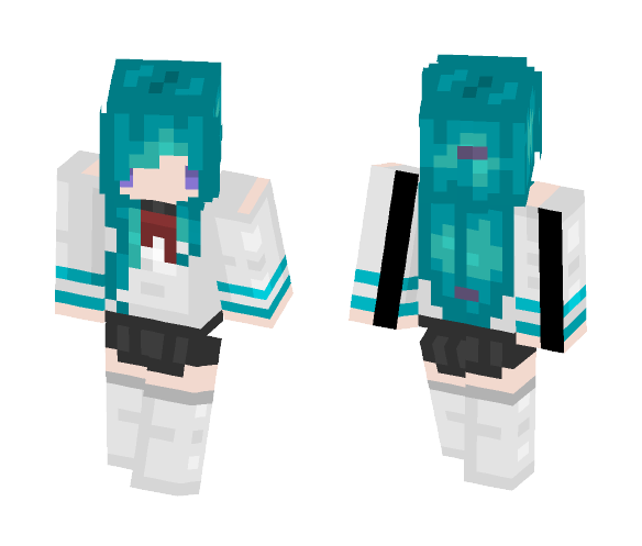 ~Blue Haired School Girl~ - Color Haired Girls Minecraft Skins - image 1