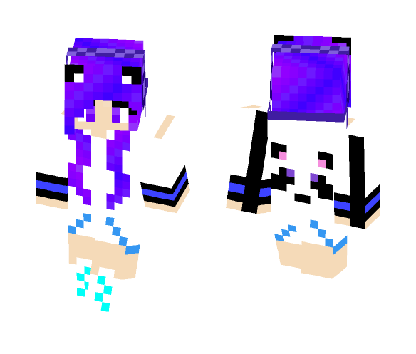 Purple and Blue Panda Girl - Girl Minecraft Skins - image 1