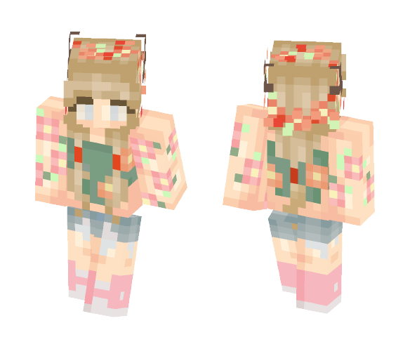 Flower Deer Girl|Obvious - Female Minecraft Skins - image 1