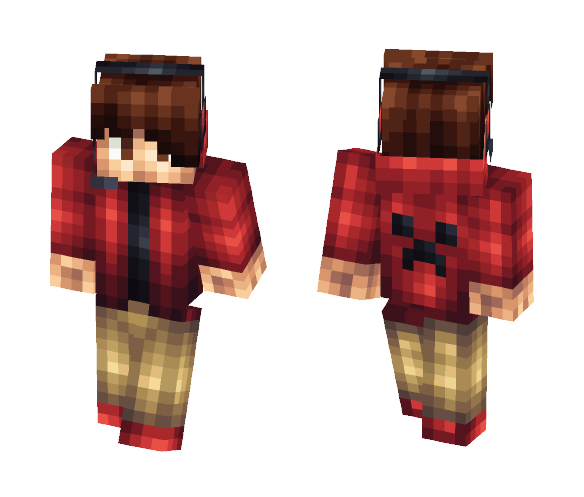 Red Hoodie Teenager - Male Minecraft Skins - image 1