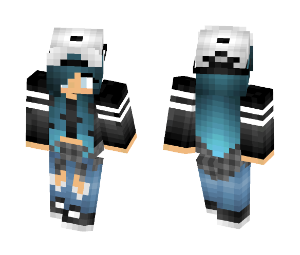 girl blue hair - Color Haired Girls Minecraft Skins - image 1