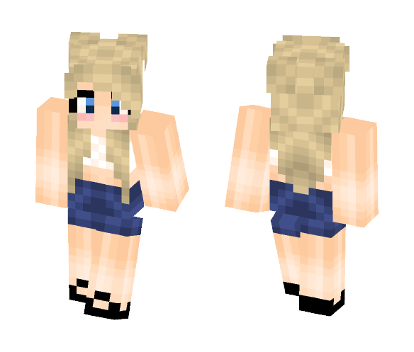 Crop Top & Highwaisted Shorts - Female Minecraft Skins - image 1