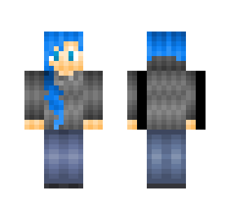 | Girl | Blue Hair | Hoodie - Color Haired Girls Minecraft Skins - image 2