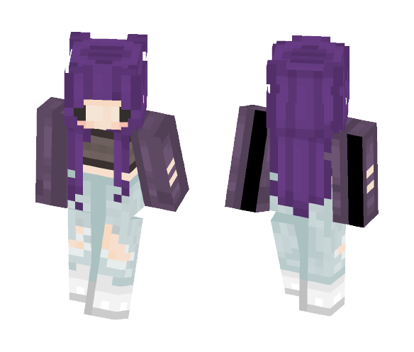 Purple Chibi Gal - Female Minecraft Skins - image 1
