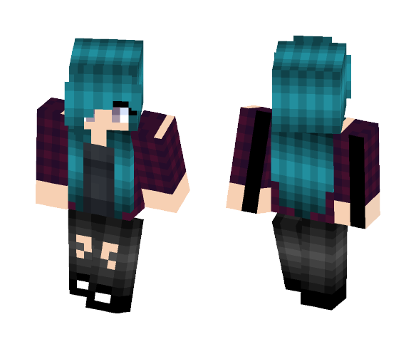 Cyan haired girl - Color Haired Girls Minecraft Skins - image 1