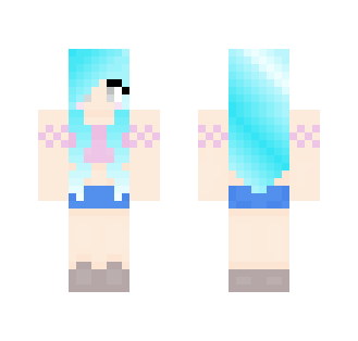Girl, Blue Hair - Color Haired Girls Minecraft Skins - image 2